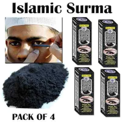 4X Pcs Black Eyeliner kajal Kohl surma india Kohla Traditional Arabic كحلة هاشمي - Image 1 of 4