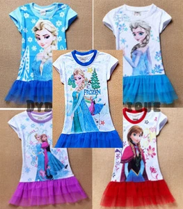 FROZEN girls dress short sleeve Elsa top t-shirt FROZEN - Picture 1 of 7