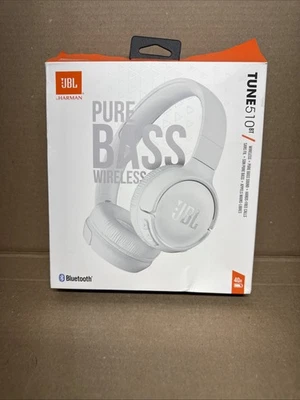 JBL Tune 510BT Wireless Bluetooth On Ear Stereo Headphones Mic Bass White - Image 1 of 4
