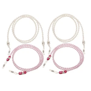4 Pcs Imitation Pearl Glasses Chain for Women Travel Miss Eyeglasses Chains - Picture 1 of 12