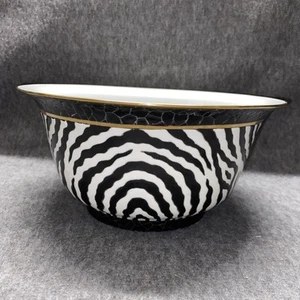 Vintage 1990 Kinder-Harris Zebra Design Porzellan Deko Schale Goldrand - Bild 1 von 8