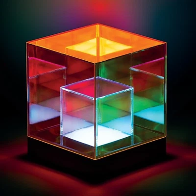 Infinity Cube LED Light Mood Lamp USB/Battery Powered Iridescent Room Decor Gift - Imagem 1 de 4
