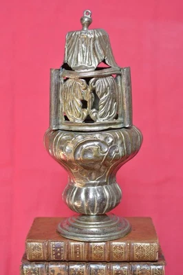 ENCENSOIR LOUIS XIV laiton argenté XVIIe 17e siècle HAUTE EPOQUE 17th thurible - Photo 1/4