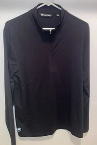 Pullover Travis Mathew Para Hombre Mediano 1/4 Cremallera Negro Manga Larga Golf Ropa Activa - Imagen 1 de 8