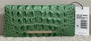 Cartera Brahmin Melbourne ADY Delgada Doble Plegable BLUSH Verde Sólido Por Todas Partes Nueva con Etiquetas - Imagen 1 de 12