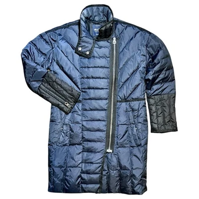 Madewell Womens XS Quilted Down Puffer Coat-Dark Navy & Black Asymmetrical Zip - Изображение 1 из 4