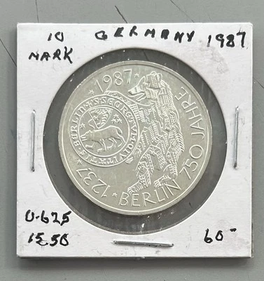1987 Germany 10 Mark Silver Coin   C9 - Image 1 of 3