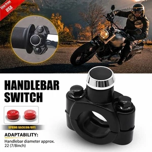 Interruptor Bocina Manillar Montaje Moto Pulsador Arranque Momento Universal 12V - Imagen 1 de 12