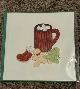 Quillingkarte Weihnachtszeit Hot Cocoa Holiday Grußkarte - Bild 1 von 2