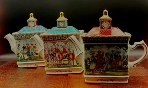 Vintage Sadler Championship Teapots Trio Golf Tennis Race Collectible - Picture 1 of 12