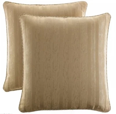 RARE! 2 Croscill Heston Euro Shams Reversible Aqua Neutral Beige European Shams - Image 1 of 2