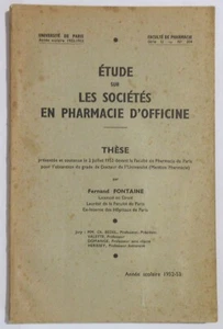 Estudio En Empresas De Farmacia De Officine 1953Eo These Raro F.Fuente - Imagen 1 de 6