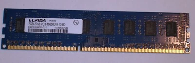 Elpida 2GB Memory RAM 2Rx8 PC3-10600U-9-10-B0, EBJ21UE8BDF0-DJ-F - Image 1 of 2