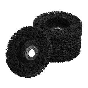 10 STCK. Poly Streifen Reinigungsscheiben 4 Zoll x5/8 Zoll einfaches Abisolieren Rostentfernungsrad - Bild 1 von 5