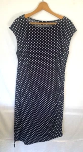Howard Showers Navy Dress with White Polka Dot Dress 16 - Picture 1 of 3