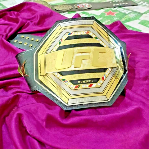 NEW UFC Ultimate Championship Leather Belt Replica Adult Size 2mm brass Cover
