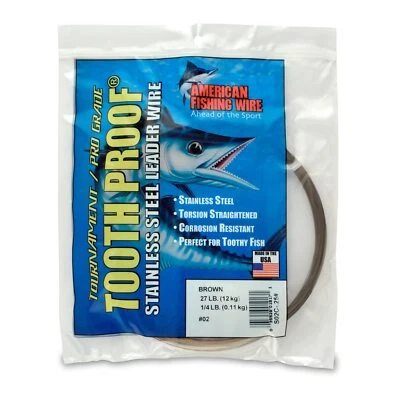 #2 Tooth Proof Stainless Steel Single Strand Leader Wire 27 lb Test Camo 1/4 ... - Image 1 of 4