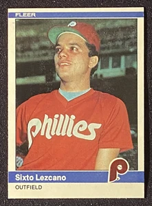 Sixto Lezcano 1984 MLB Philadelphia Phillies Outfielder Baseball Card Fleer #38 - Picture 1 of 2