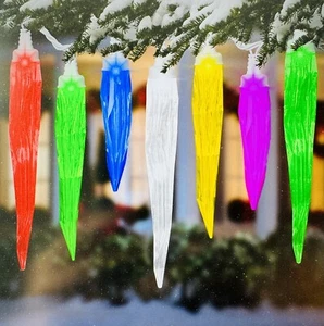 Gemmy Orchestra of Lights Multi-Color Changing 24 LED Icicle Lights, 23 ft NEW! - Picture 1 of 12