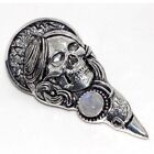 Rainbow Moonstone 925 Silver Plated Skull Pendant 3.1" Handcrafted Gift AU m602