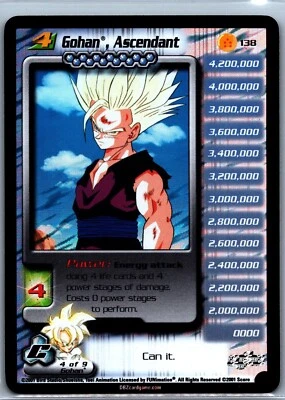 1x DBZ CCG GOHAN ASCENDANT LV4 HOLO FOIL 138 RARE CELL SAGA DRAGON BALL Z - Image 1 of 2