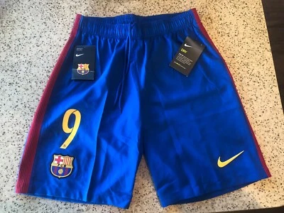 FC Barcelona 16/17 Home Nike Soccer Football Shorts NWT Suarez #9 Small Sm S - Image 1 of 4