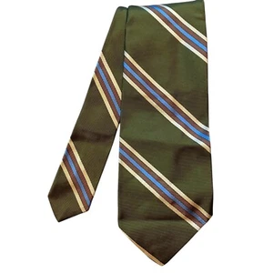 Vintage Yves Saint Laurent YSL/B. Altman grün/bunt gestreifte Seidenkrawatte - Bild 1 von 6