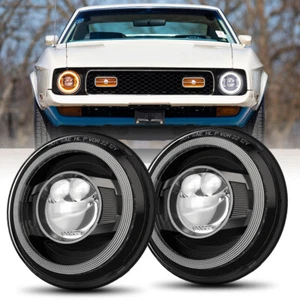 Par de faros LED redondos DOT 7" lámpara alta baja para Ford Mustang 1964-1973 Bronco - Imagen 1 de 13