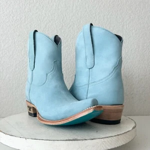 Lane EMMA JANE Womens Cowboy Bootie 7 Western Blue Cowgirl Short Ankle Boots - Picture 1 of 11