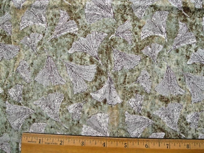 Northcott Stonehenge Ginko Leaf Quilt Fabric 3/4 yard x 43" Cotton Green - Image 1 of 4