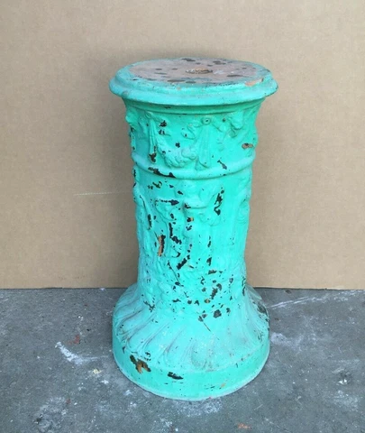 Antique Terracotta Garden Planter Stand Shabby Tale Blue VTG Chic Old 417-22B Cover