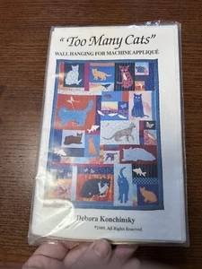 Critter Pattern Works #8905 Too Many Cats Applique Quilt Vintage 1989 - Picture 1 of 2