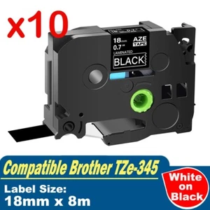 10x Compatible Label Tape TZ345 for Brother TZe-345 18mm Black P-Touch PT-P750W - Picture 1 of 1