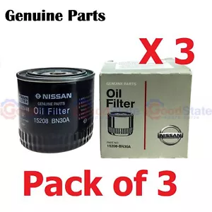GENUINE Nissan Navara D22 D40M D40T Pathfinder R51 YD25 2.5 Oil Filter Set of 3 - Picture 1 of 2