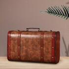 Vintage Suitcase Organiser Case Decorative Box with Straps for Home Bedroom