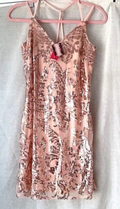 Sz XS "xhilaration" Rose Gold Sparkle Holiday Party Dress - Picture 1 of 2