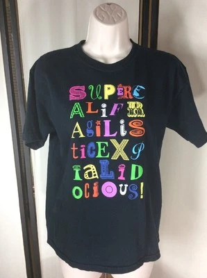 Mary Poppins T Shirt Disney supercalifragilisticexpialidocious Youth Size L - Image 1 of 4