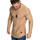 Mens Casual Long Sleeve T Shirt Crew Neck Slim Fit Muscle Tops Tee Tops Shirts