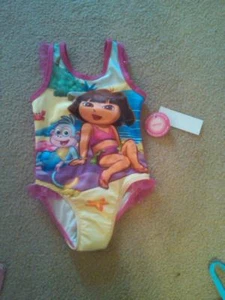 NWT TODDLER GIRLS 1-PC BATHING SWIMSUIT DORA THE EXPLORER 12 MONTHS UPF 50 - Picture 1 of 1