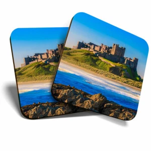 2 x Coasters - Bamburgh Castle England UK Home Gift #3078 - Picture 1 of 7