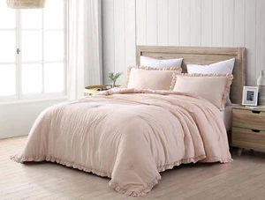 Chezmoi Collection Nora 3-Piece Ruffled Edge Trim Soft Washed Microfiber Comf... - Picture 1 of 6