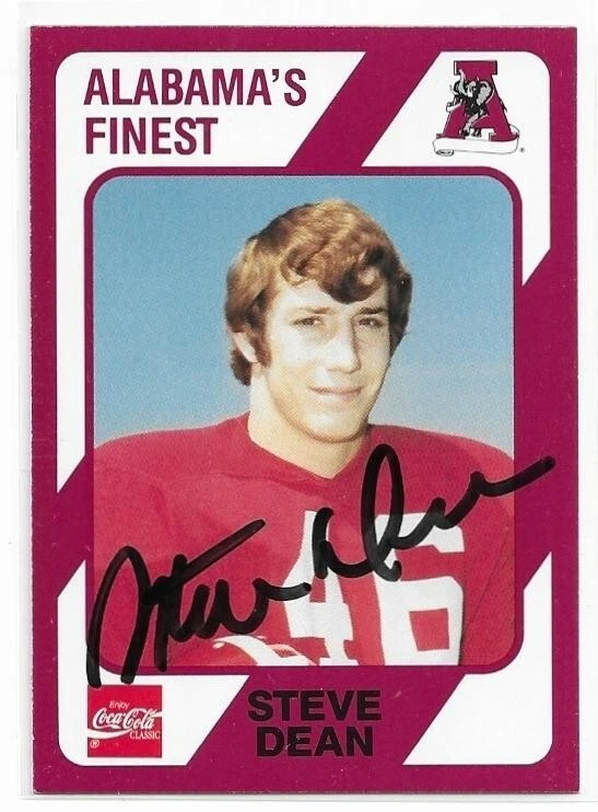 STEVE DEAN Autographed Signed 1989 card #450 Alabama Crimson Tide Football COA - Image 1 of 1
