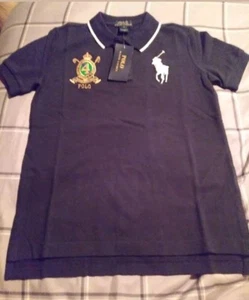 NWT POLO RALPH LAUREN BOYS BIG PONY FRENCH NAVY POLO RUGBY SHIRT - Picture 1 of 3