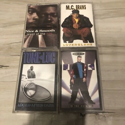 4 90’s Hip Hop Cassette Lot! Vanilla Ice Tone Loc Nice & Smooth & M.C. Brains - Image 1 of 4