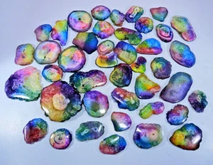 Lote de 30 piezas de piedras preciosas cabujón mezcla de ágata drusa solar natural de 1250 quilates - Imagen 1 de 5