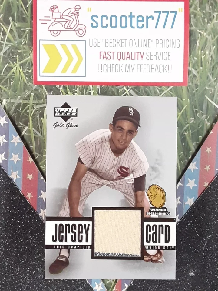 2001 UD Gold Glove "JERSEY CARD"~⭐LUIS APARICIO⭐《Vintage Relic 》WHITE SOX HOF - Image 1 of 2