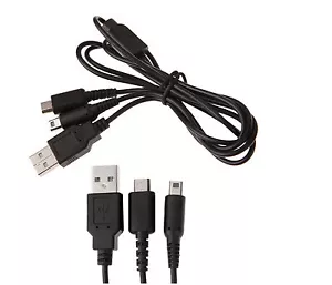 3 X chargeur USB 2 en 1 pour Nintendo DS Lite, DSi, 3DS, DSi XL, 3DS XL, 2DS - Photo 1/4