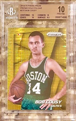 2014 POP 1 BOB COUSY PANINI PRIZM GOLD PULSAR /10 REF HOF #215 BGS 10 PRISTINE! - Image 1 of 2