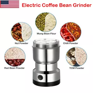 Electric Coffee Grinder Bean Nut Seed Spice Crusher Mill Blender Stainless Steel - Picture 1 of 12