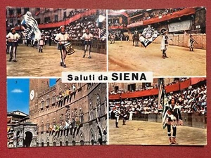 Cartolina - Saluti da Siena - Comparsa dell'Onda - Contrada della Lupa - 1964 - Foto 1 di 2